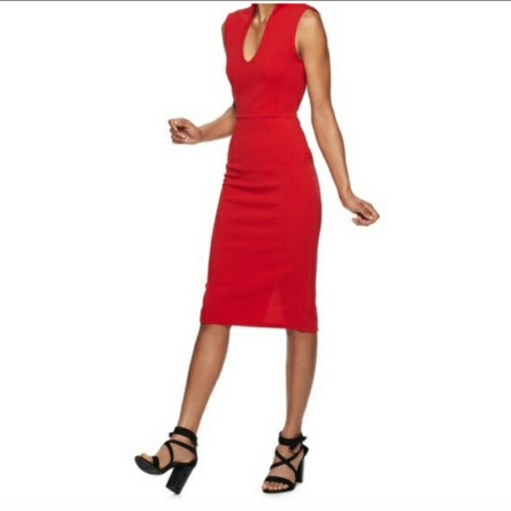 Elegant Rolla Coster Red Bodycon Dress